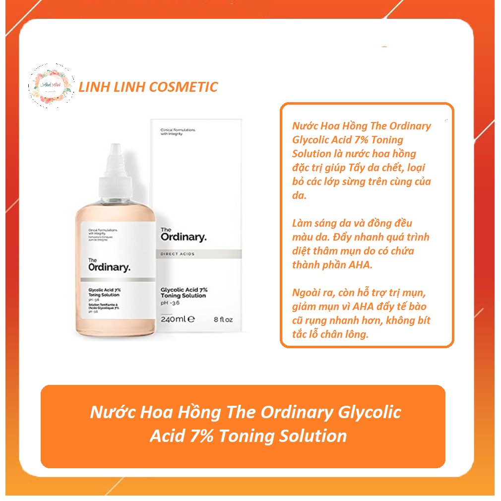 [Kèm bill] 240ml - Toner tẩy da chết 240ml Glycolic Acid 7% Toning Solution The Ordinary | BigBuy360 - bigbuy360.vn