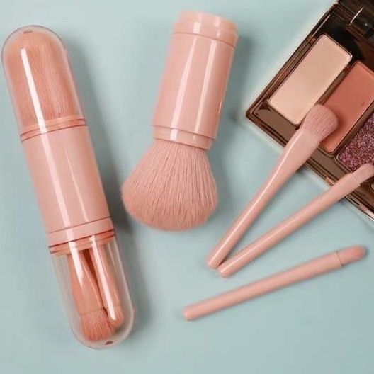 Set Cọ Trang Điểm Cá Nhân Nhỏ Gọn Tiện Dụng Đi Du Lịch, Bộ Cọ Trang Điểm Mini 4 Món Cao Cấp, Cọ Make Up Tiện Lợi