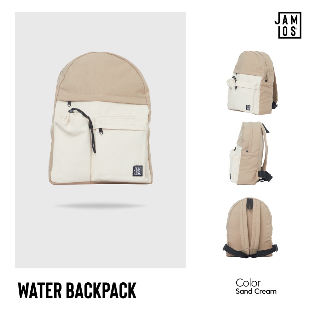 Jamlos Water Back - Balo vải canvas thời trang đi học đi làm nhiều ngăn đựng bình nước vừa laptop 14inch A4