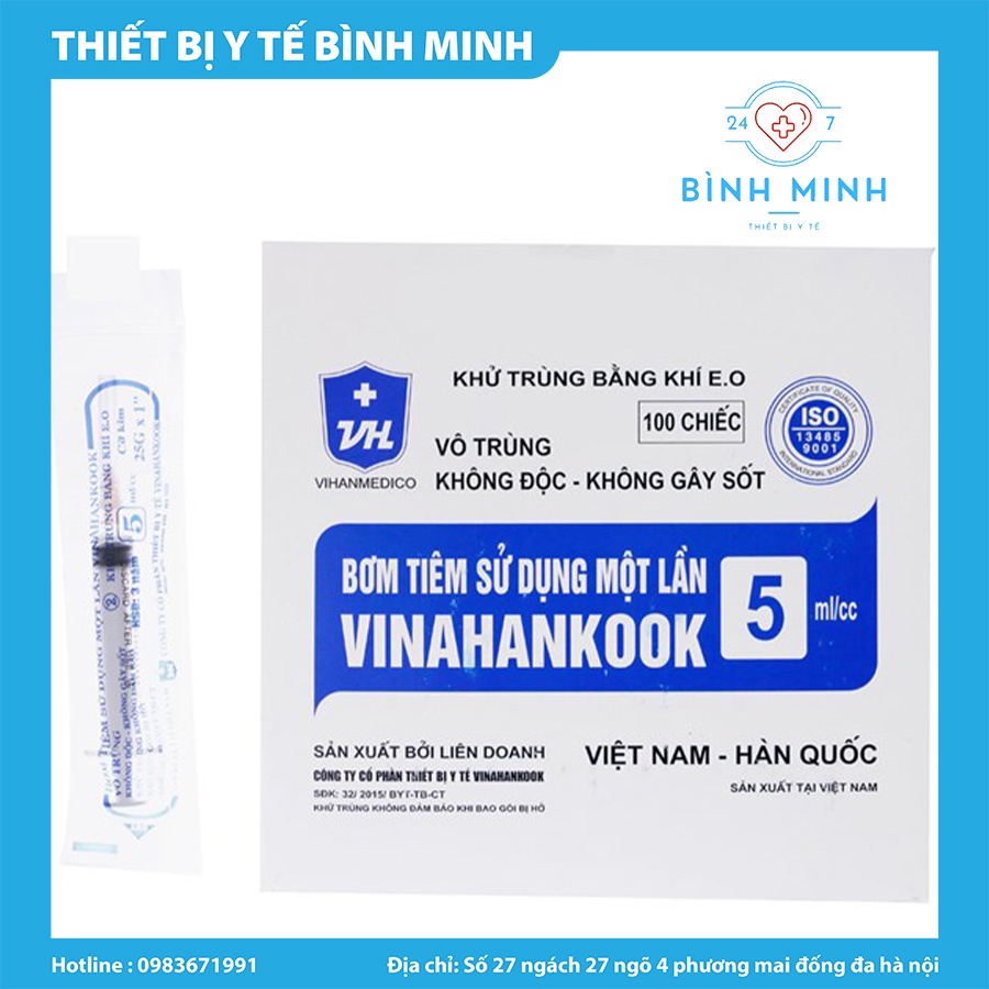 BƠM KIM TIÊM SỬ DỤNG MỘT LẦN VINAHANKOOK CÁC LOẠI