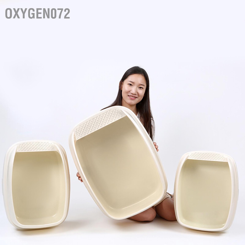 Khay vệ sinh cho mèo Hộp Đi Vệ Sinh Bán Nửa Cỡ Lớn Chống Rò Rỉ Cát Kèm Xẻng Múc Sữa Dành Cho Mèo Cưng
