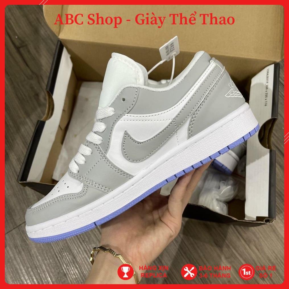 [FreeShip+ Hàng Xịn] Giày Jordan xám trắng thấp cổ cao cấp , Giầy JD1 xám trắng thấp Full box