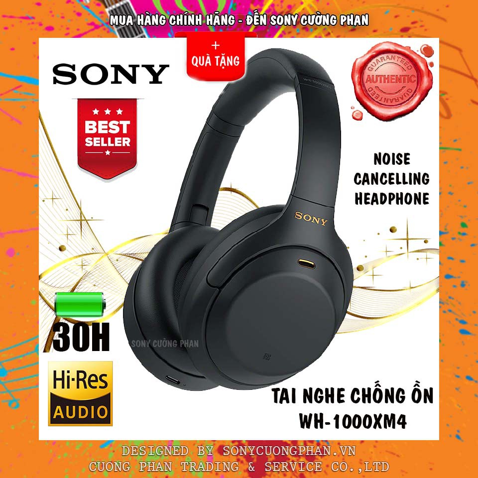 Tai Nghe Chụp Tai Chống Ồn Sony WH-1000XM4 | Chính Hãng Sony Việt Nam | Bảo Hành 12 Tháng