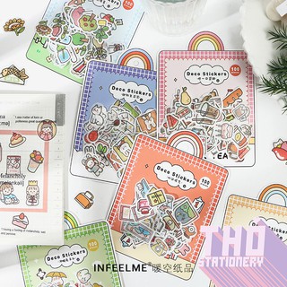 100 Sticker Cute Hình Dán Dễ Thương Infeel.Me Stick Me Miếng Dán Trang Trí Sổ Planner Bullet Journal Hàn Quốc