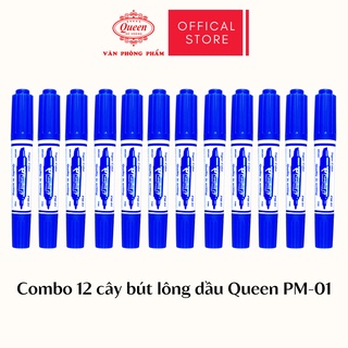 Combo 12 cây bút lông dầu queen pm-01 - chính hãng