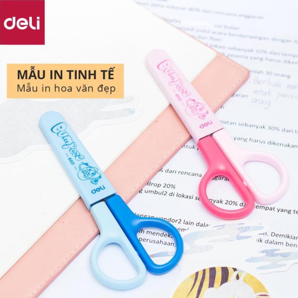 Kéo học sinh 121mm Deli - Hồng/Xanh - 1 chiếc - E6021