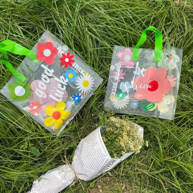 Túi Xách Tote Nhựa In Họa Tiết Hoạt Hình Dễ Thương Dành Cho Nữ