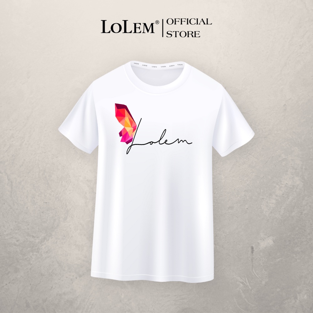 Áo thun nữ in chữ LOLEM vải cotton 100% thoáng mát