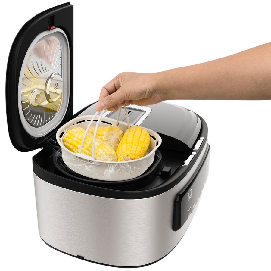 Nồi cơm điện tử đa năng Sharp 1.8 Lít, 2 ngăn nấu 4 món/lần, điều khiển cảm ứng (KN-TC50VN-SL) | BigBuy360 - bigbuy360.vn