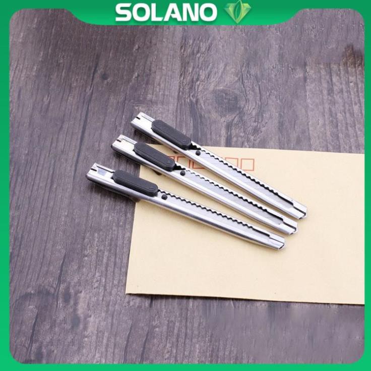 Dao rọc giấy SOLANO dao cắt giấy vỏ thép không rỉ siêu bền SK-001352