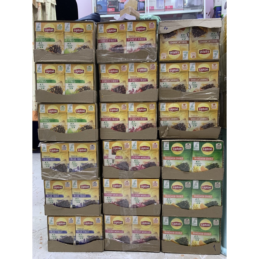 Trà Lipton Nga hộp 20 túi lọc nhiều vị mẫu mới date mới