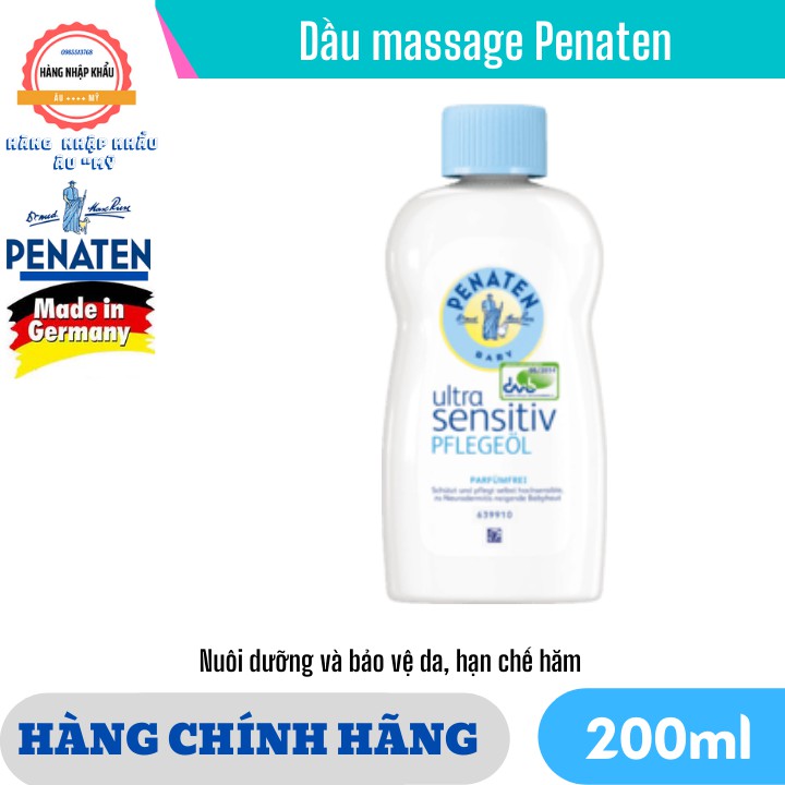 [Chai Trắng] Dầu massage Penaten cho bé 200ml(Da nhạy cảm)