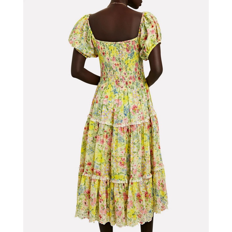 Đầm Zara hoa nhí dáng xòe maxi DH1NXG93N10