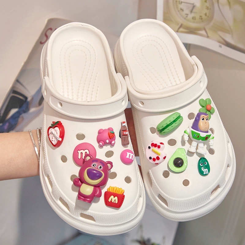 Phụ Kiện Nút Khóa Giày Crocs Hình Hoa Hoạt Hình Ba Chiều Tự Làm Cho Bé