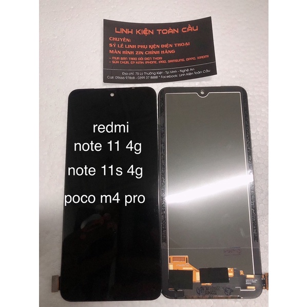 Màn hình XIAOMI Redmi Note 11 4G / Redmi Note 11S 4G / Poco M4 Pro Full bộ Bảo hành 3 tháng Tặng kèm keo+tuavít+CL+QCS