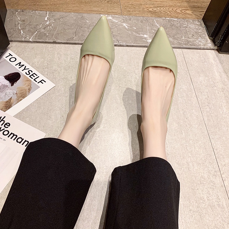 Giày cao gót 4-5 phân mũi nhọn thời trang Pháp quyến rũ