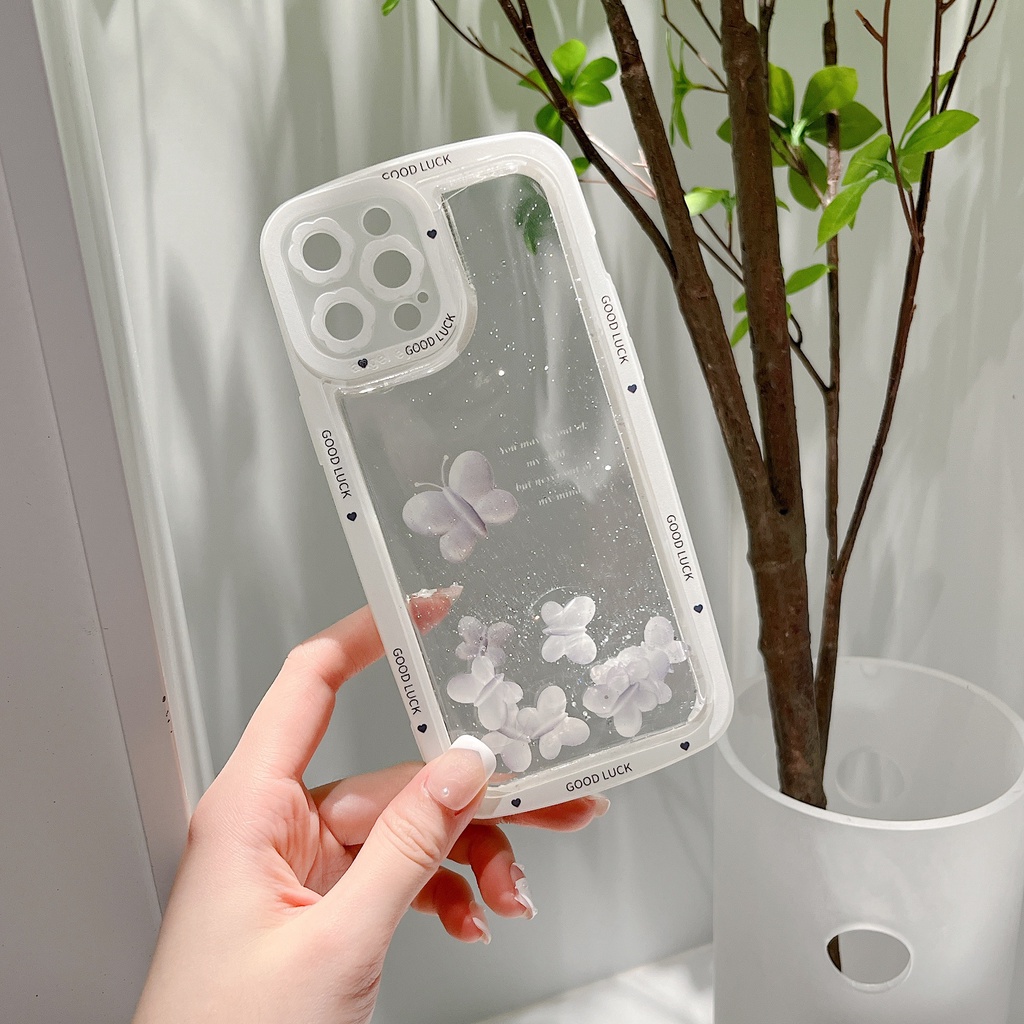 Ốp Điện Thoại Dẻo Họa Tiết Hoạt Hình Bươm Bướm Dễ Thương Chống Rơi Cho iPhone 14 / 13 / 12PRO MAX / 11 / 13PRO MAX