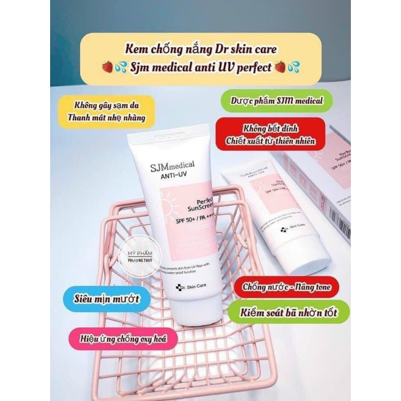 KEM CHỐNG NẮNG CHỐNG NƯỚC NÂNG TONE DƯỢC PHẨM SJM MEDIAL ANTI-UV Dr Skin Care Hàn Quốc 60g