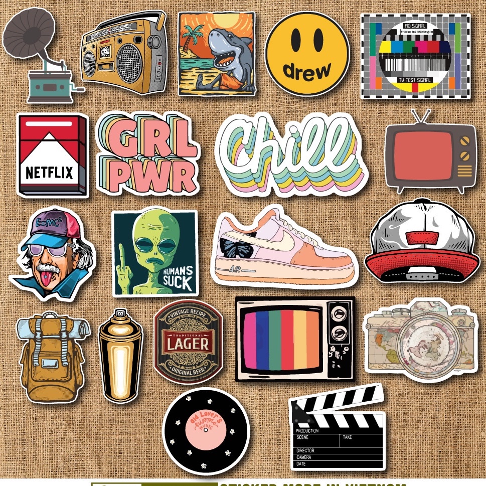 Sticker Ngẫu nhiên chống nước sticker dán laptop, mũ bảo hiểm, điện thoại, vali