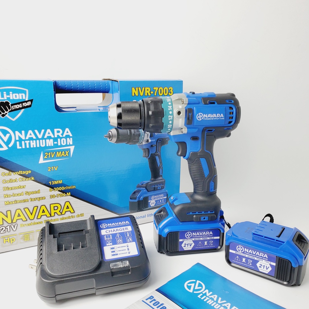 Máy Khoan Pin NAVARA 21v Siêu Khỏe - Lõi Đồng - Không Than