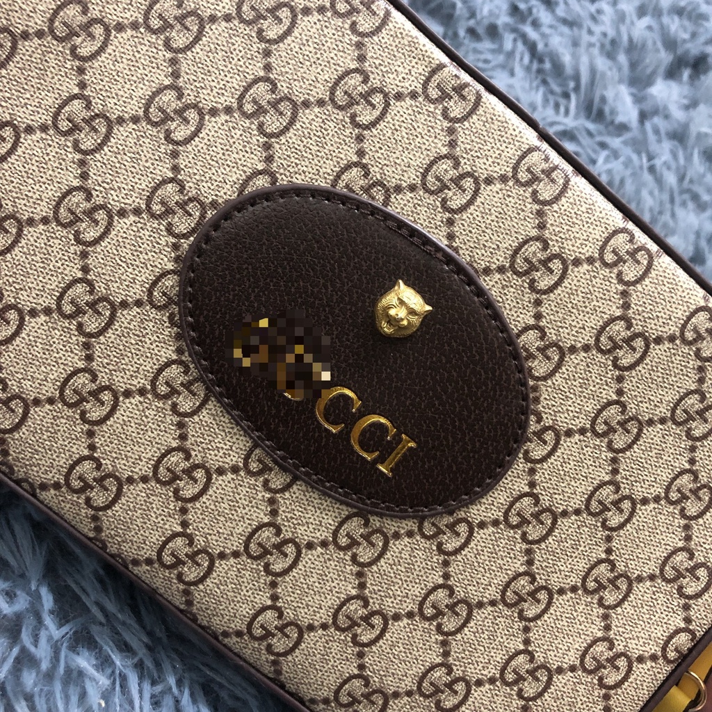 Túi đeo vai G.g_size25 logo hổ kim loại cao cấp
