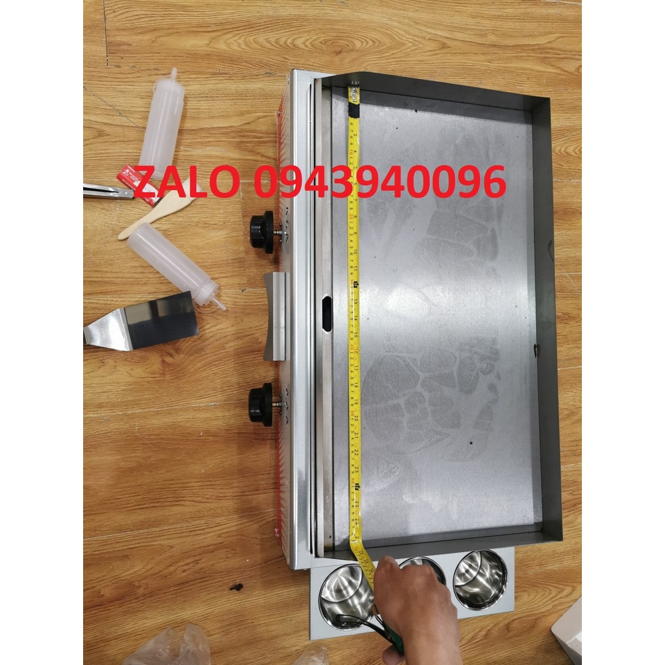 Máy làm bánh doremon, bếp chiên rán mặt phẳng dùng gas-kích cỡ lớn 73cm- mặt chống dính tốt- BH 12 tháng