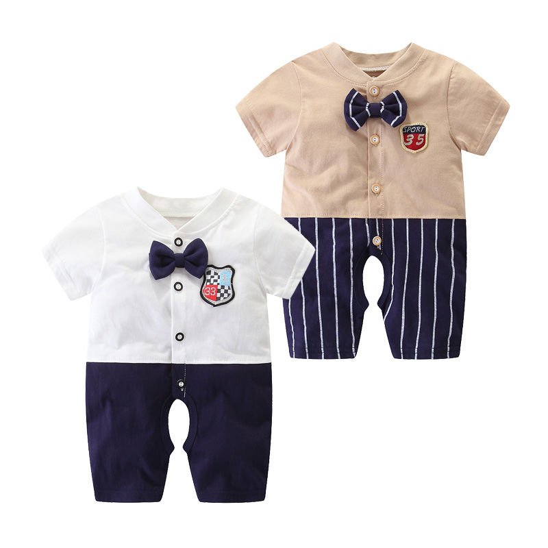 Áo Liền Quần Cotton Tay Ngắn Dễ Thương Cho Bé