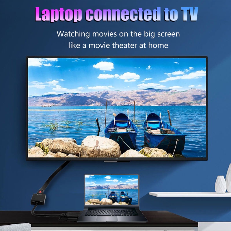 Bộ Chuyển Đổi VGA Sang HDMI Full HD 1080P Cho PS4 TV Box PC Laptop Máy Chiếu HDTV