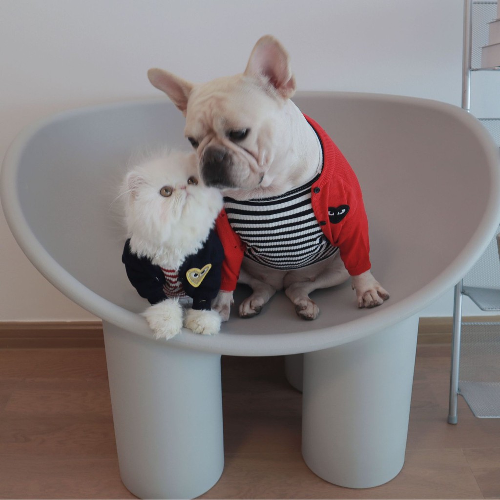 Áo thun cotton co giãn họa tiết sọc ngang thời trang thu đông chất lượng cao cho thú cưng