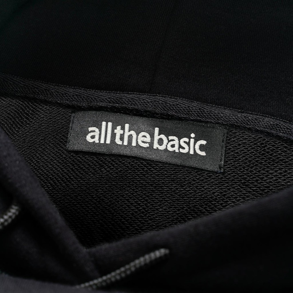 Áo Hoodie form rộng oversize màu đen, vải Nỉ dày, nam/nữ - streetwear - All The Basic