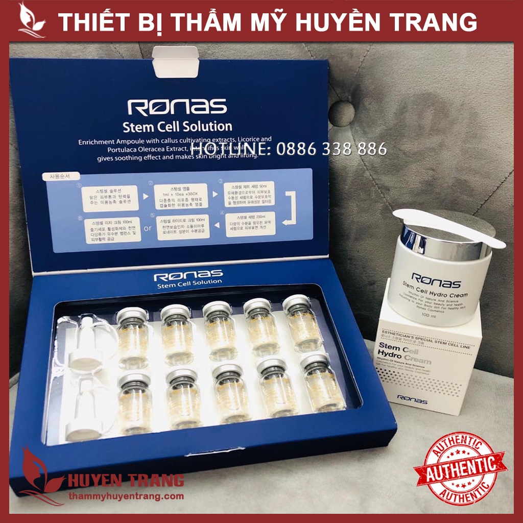 Combo Tế Bào Gốc + Kem RONAS Hàn Quốc: Dưỡng Ẩm, Làm Mờ Vết Thâm Sạm Nám, Giúp Da Đều Màu, Se Khít Lỗ Chân Lông NANOCEE