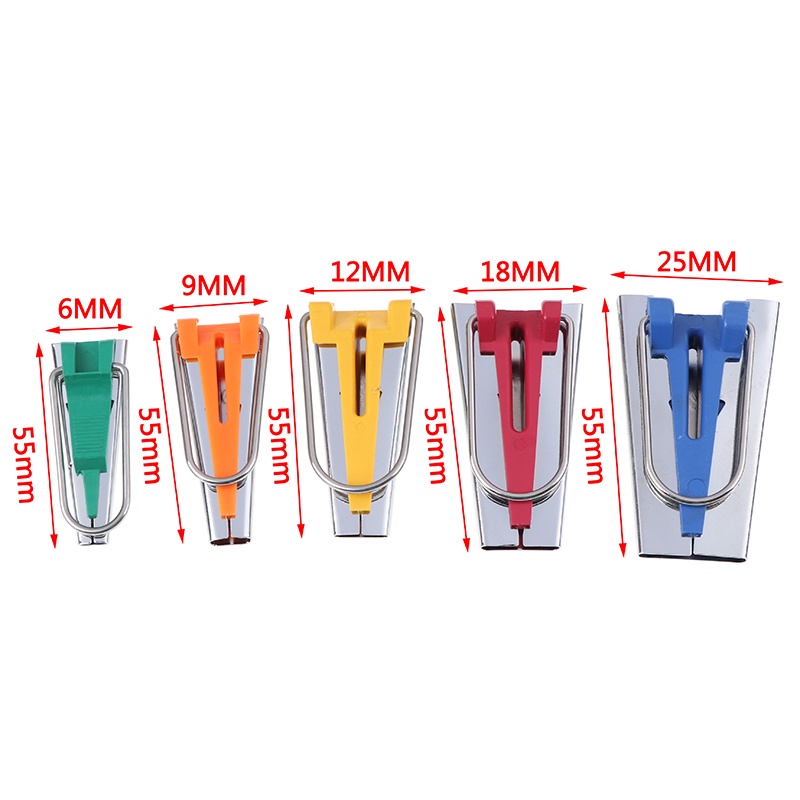 Bộ 5 Dụng Cụ Kẹp Vải Kích Thước 6mm 9mm 12mm 18mm 25mm
