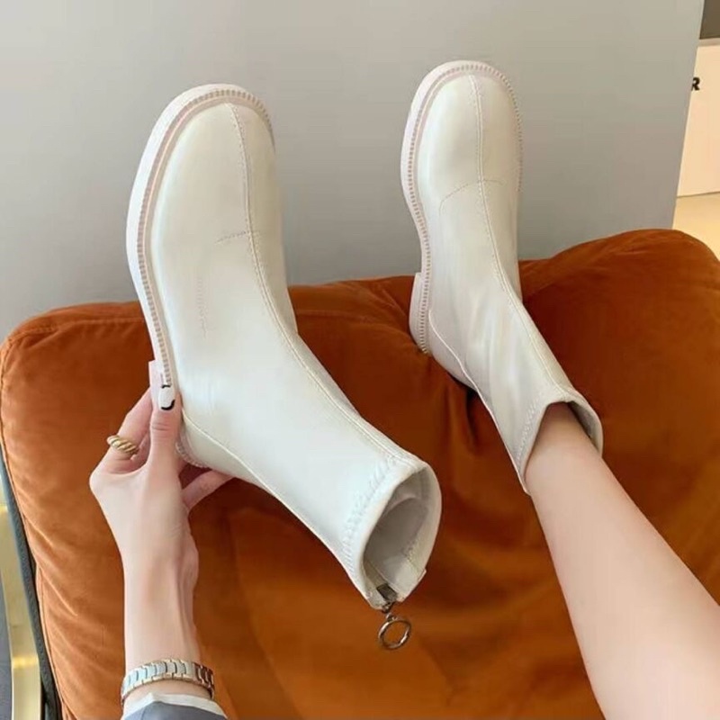 Giày boot martin cổ thấp đế bệt - oder