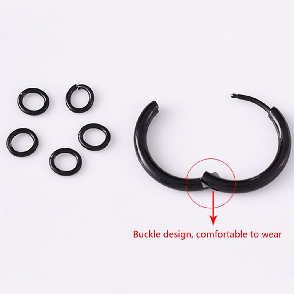 Bông Tai Hình Tròn Lớn Bằng Thép Không Gỉ 10-18mm Nhiều Màu Thời Trang Cho Nam Và Nữ