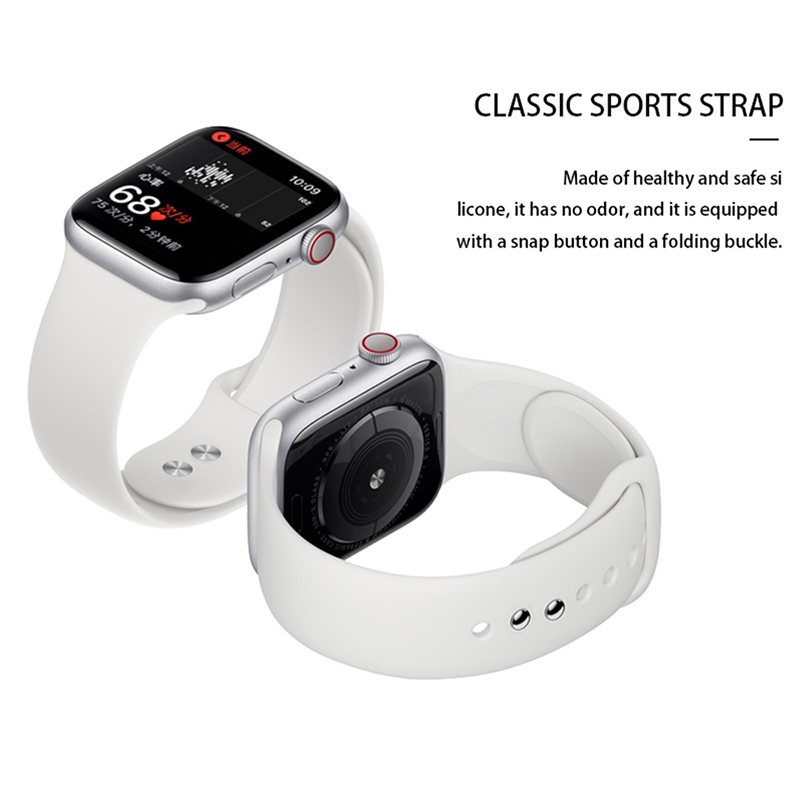 Duo Teng Set 4 Dây Cao Su Thay Thế Cho Đồng Hồ Thông Minh Apple Watch Series 5 4 3 2 38mm 40mm 42mm 44mm