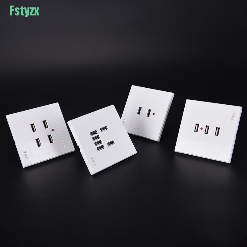 fstyzx 2/3/4/6 USB Port Wall Charger Outlet AC Power Receptacle Socket Plate Panel