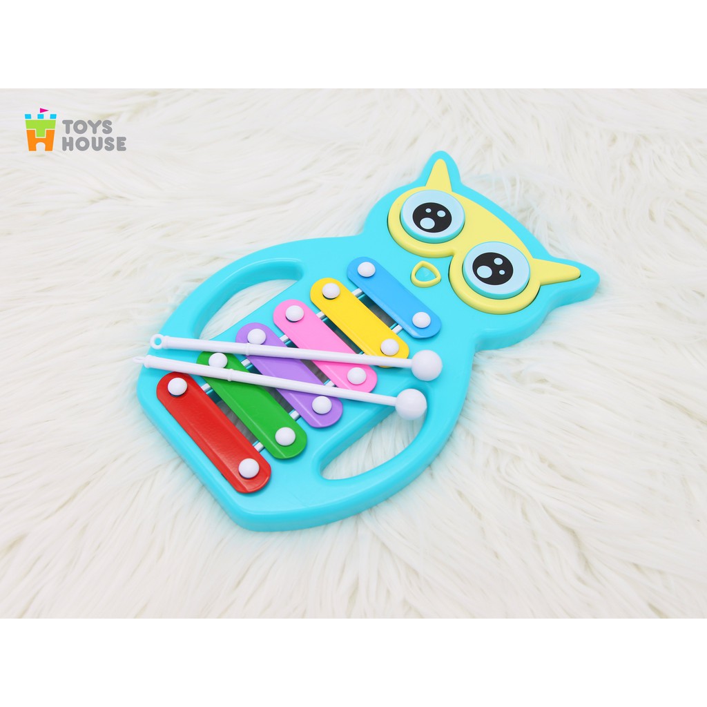 Đồ chơi nhạc cụ- Đàn gõ Xylophone hình cú mèo đáng yêu Toyshouse- Dụng cụ phát triển năng khiếu âm nhạc dành cho bé yêu