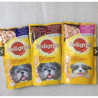 Pate pedigree cho chó con và lớn vị gà nấu sốt rau cu và gan