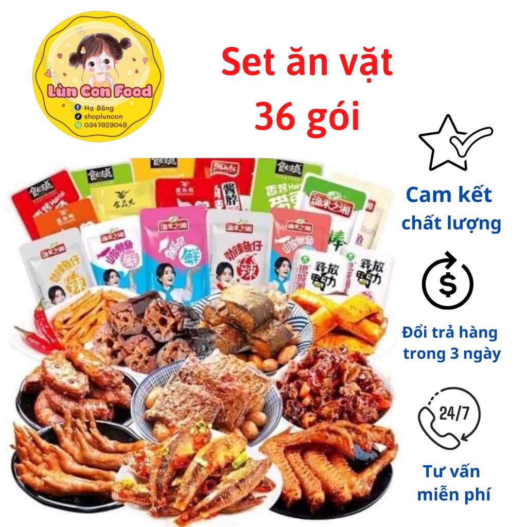 SET 36 GÓI ĂN VẶT SHOP TỰ MIX - Lùn Con Food
