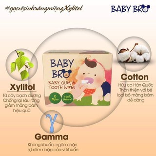 GẠC RƠ LƯỠI VÀ VỆ SINH RĂNG MIỆNG BABY BRO 24 MIẾNG