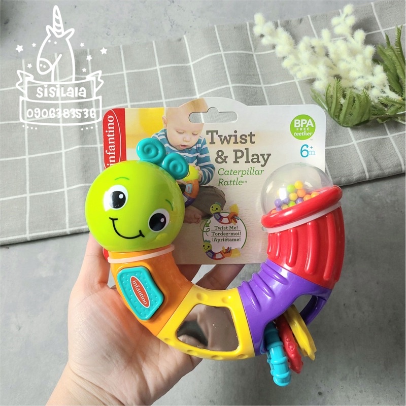 Đồ chơi sâu lục lạc Infantino