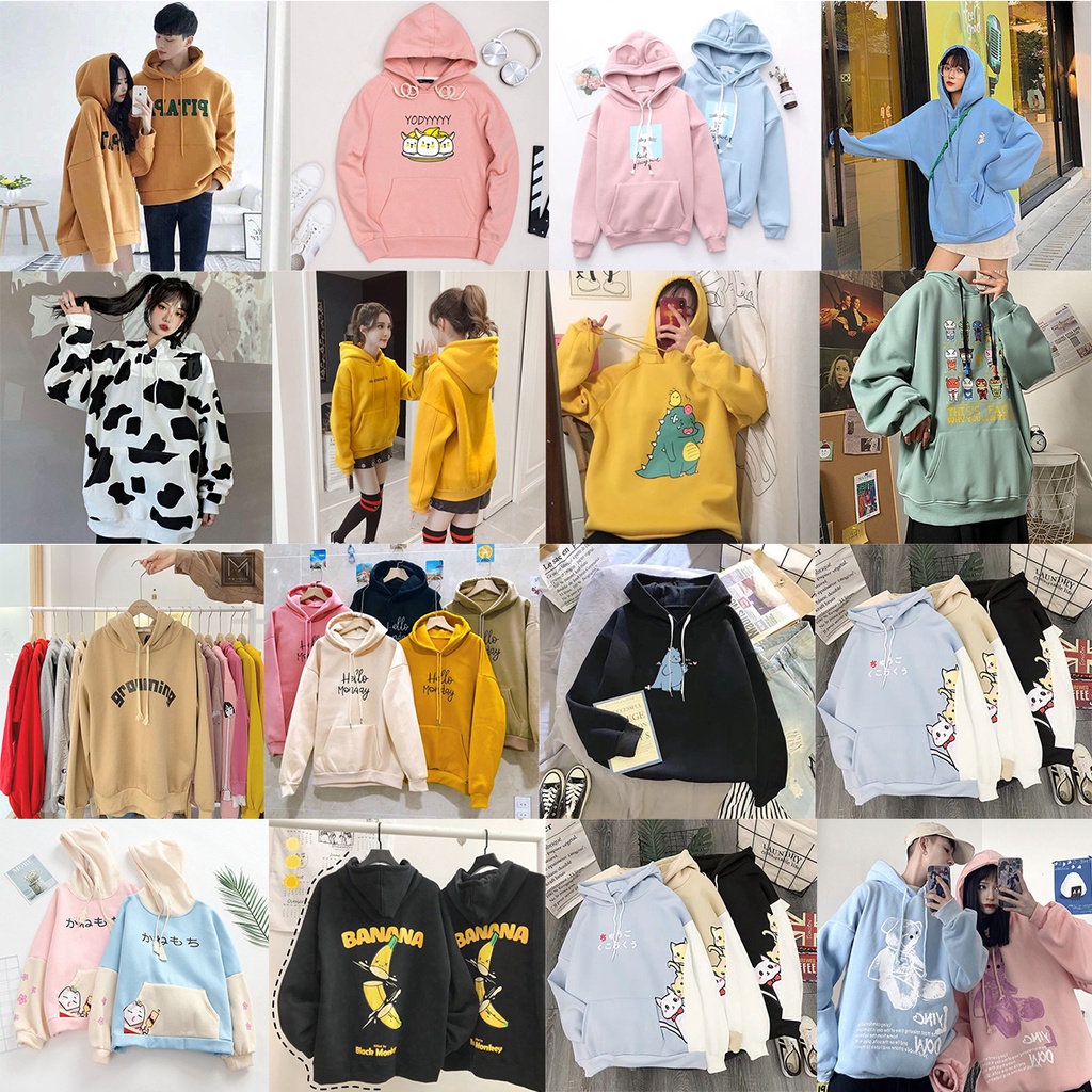Combo 3 áo hoodie nỉ mũ in hình siêu đẹp HARI1121