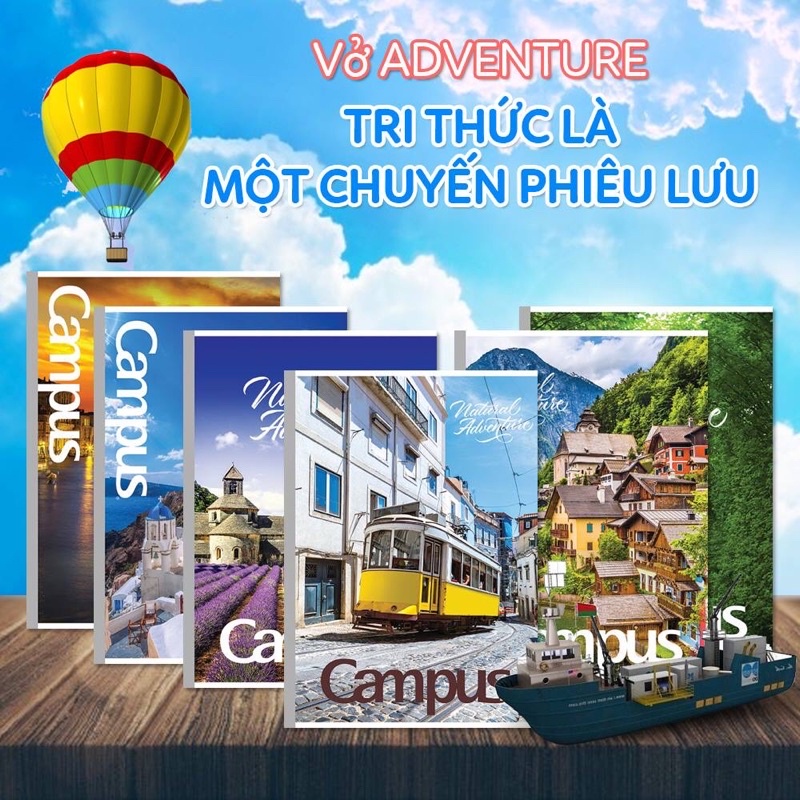 1 Vở kẻ ngang có chấm 80/120/200 trang ADVENTURE Campus