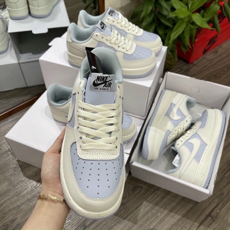 Giày Nike kem tím vitage cổ thấp 11 . Nike sneaker nam nữ kèm hộp