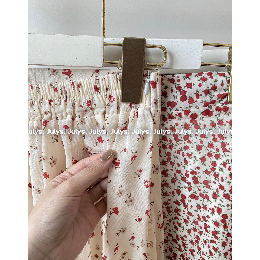 Chân váy hoa dáng dài vintage (ảnh thật kèm video)