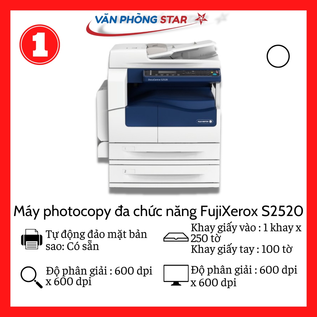 Máy photocopy đa chức năng FujiXerox DC S2520, chính hãng bảo hành toàn quốc