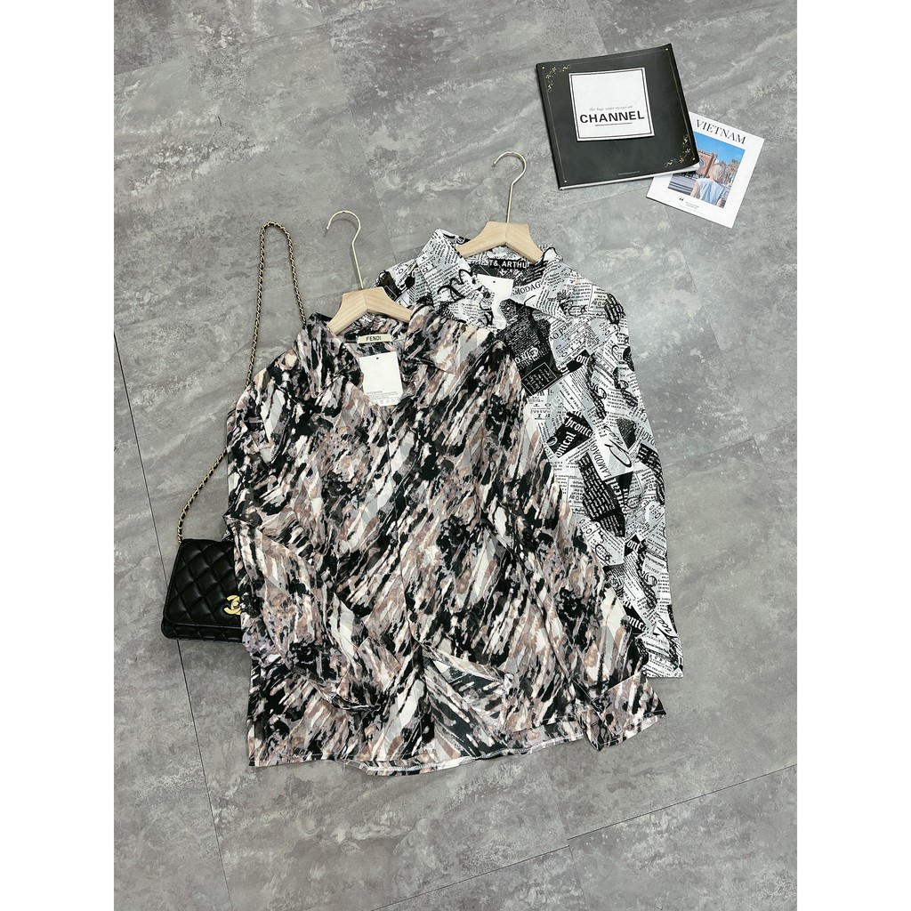 [Mã WASTUP giảm 10% tối đa 30K đơn 99K] Sơ Mi Lụa Họa Tiết Loang Báo | BigBuy360 - bigbuy360.vn