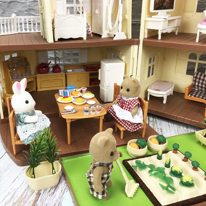 Bộ Đồ Chơi Búp Bê Thỏ Con / Mô Hình Nội Thất Căn Nhà Cho Bé Sáng Tạo Siêu Dễ Thương