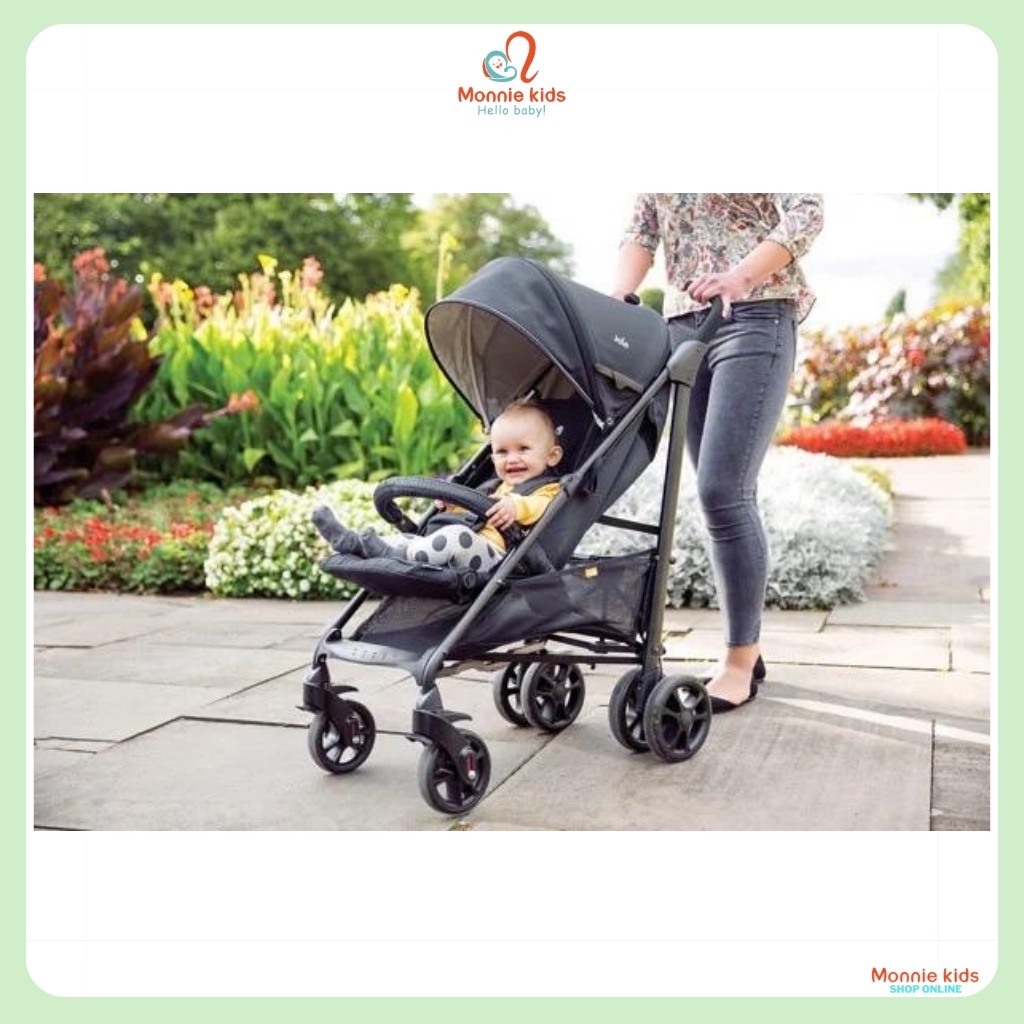 Xe đẩy gấp gọn cho bé Joie Brisk Lx Denim Zest, xe nôi du lịch đa năng cho trẻ - Monnie Kids