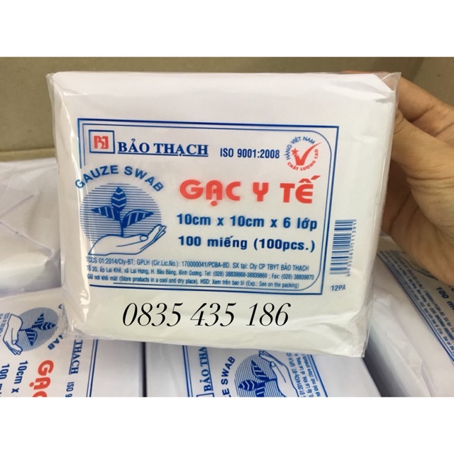 Gạc Y Tế Bảo Thạch 10x10x6 lớp (100 miếng)